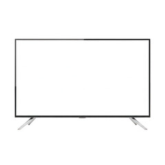 Obraz premium Modern flat screen television set displayed on a white background isolated on transparent background
