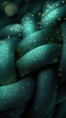 Abstract Teal Geometric Knot Design