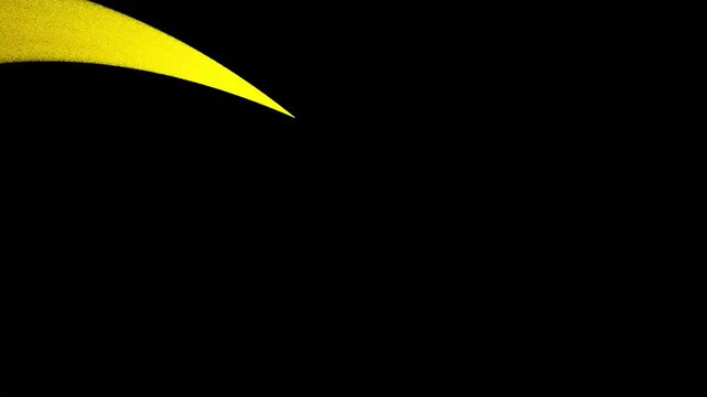 A yellow rocket smoke stylized cartoon animation moving upon a deep black background, perfect for animation clip, cartoon, background loop etc