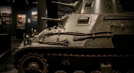 Obraz premium Old Military Tank Display in Museum