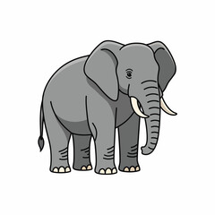 Obraz premium Gray Elephant Cartoon Character