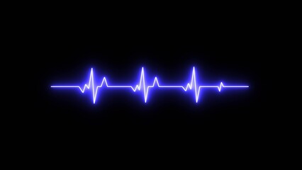 Digital heartbeat line icon. ECG heartbeat signal icon image. Neon heartbeat line illustration icon.
