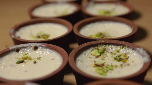 Creamy milk pudding. Indian sweet dish Malai Rabri.