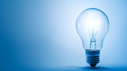 light bulb on blue background