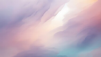 Ethereal abstract background of soft pastel clouds in pink purple and light blue hues