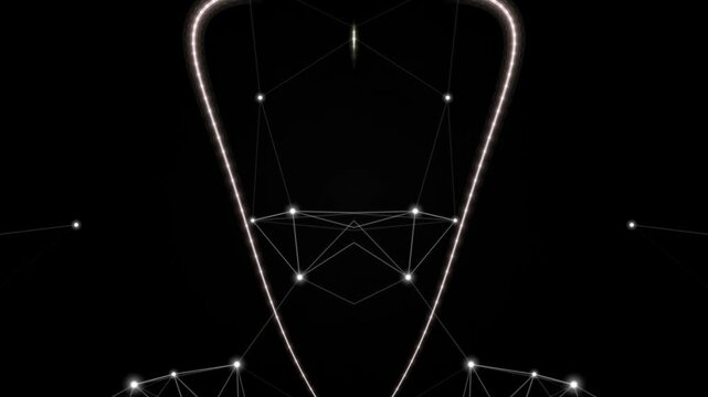 Constellation Pattern Morphing on Black Background.