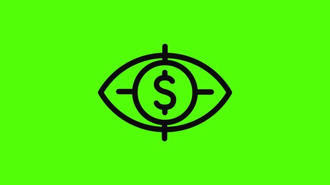 Financial Vision: A concise emblem of financial insight, where the eye symbol meets the currency symbol, illustrating focus and objective in financial markets.