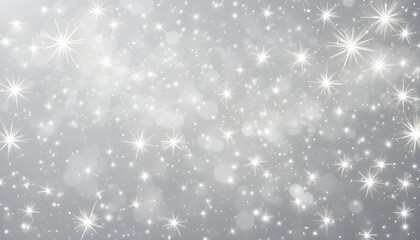 White Sparkles and Glitter Stars Light Effect on Transparent Background Christmas Magic Dust Vector Pattern