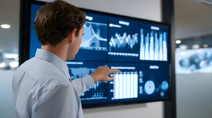 Obraz premium Business Presentation with Data Dashboard