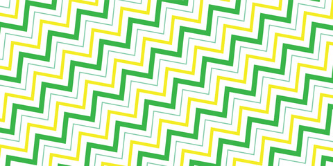 simple abstract nion, light nion and yellow colour diagonal zig zag line pattern on white background.