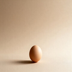 Egg standing on beige background for Easter Egg decoration  