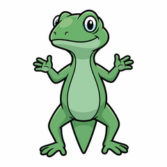 Fototapeta premium Cartoon Green Lizard Character