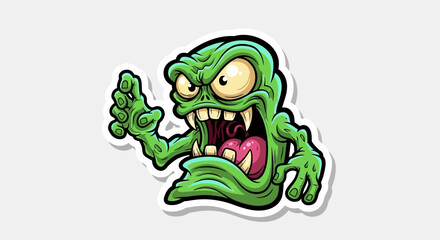 Cartoon Green Monster Character.