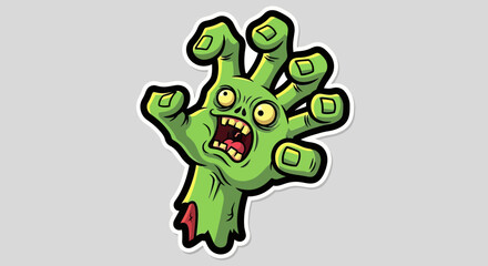 Obraz premium Cartoon Green Monster Hand.