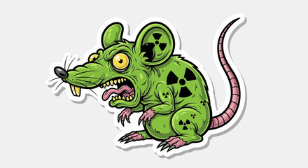 Obraz premium Radioactive Green Cartoon Mouse.