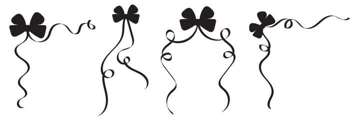 Vintage  Hand Drawn Decorative Frame Collection. Set of elegant  line art frames with bows and ornaments, isolated on white background for invitations, cards, and branding.

