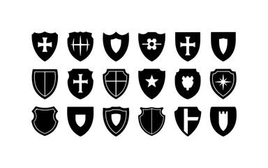 Black and White Heraldic Shields Collection
