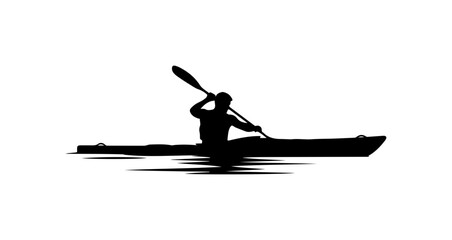 Silhouette of Person Kayaking