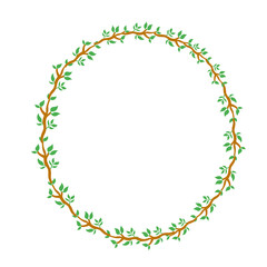 Obraz premium circle branch frame decoration on white background