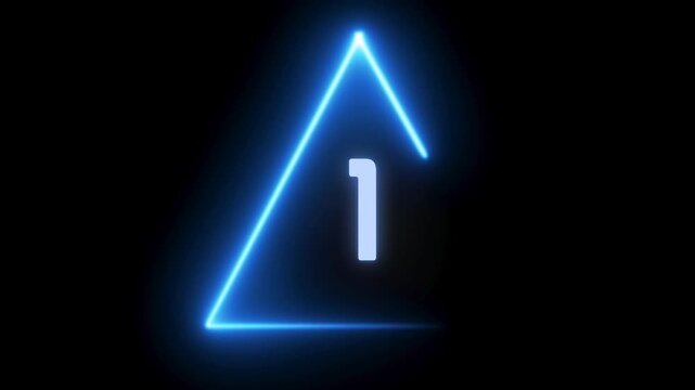 countdown from three to one with blue triangles video 4k