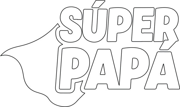 S&uacute;per pap&aacute; dise&ntilde;o tipogr&aacute;fico con capa estilo h&eacute;roe vectorial