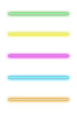 Obraz premium Glowing Neon Multicolor Tube Light Lines Isolated on Transparent Background