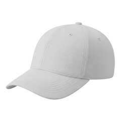 Fototapeta premium A white baseball cap with a mesh design and curved brim, perfect for summer. isolated on transparent background