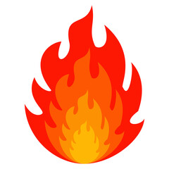flame illustration, burning fire vector in flat style.	
