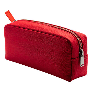 Large red fabric pencil bag for extensive art supply storage and student school organization