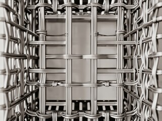 Close-Up of Metal Wire Weave Pattern Structure