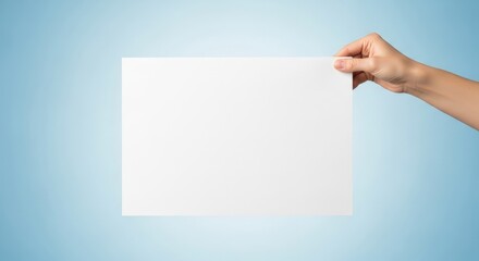 Obraz premium Hand Holding Blank White Paper 16.