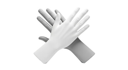 Obraz premium Interlocking Hands - White and Grey