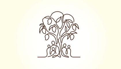 Eco-Friendly Community Symbol Mango Tree