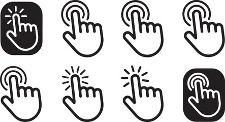  Mouse Cursor Icon Set &ndash; Hand Click and Arrow Pointer Symbols Collection Vector Illustration