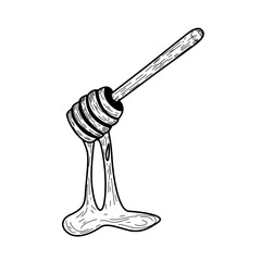 honey dripping from a stick