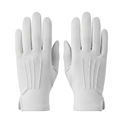 Obraz premium A pair of white gloves with detailed stitching and finger design. isolated on transparent background