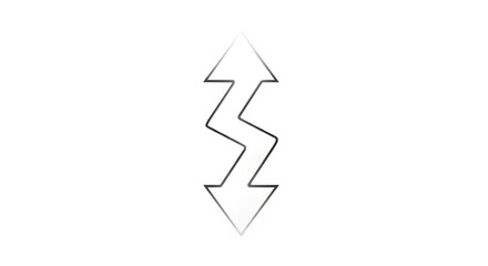 A white zigzag lightning bolt symbol on a black background