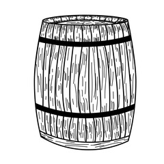 wooden barrel isolated