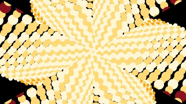 Abstract Yellow Pattern on Black Background.