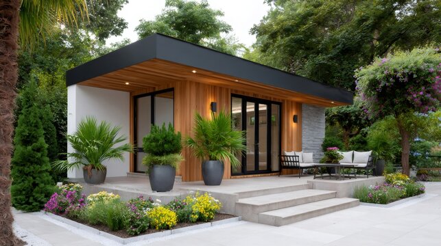 Modern backyard studio garden room living exterior