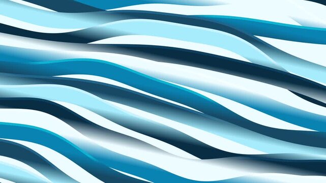 Blue Wavy Lines Abstract Background Motion.
