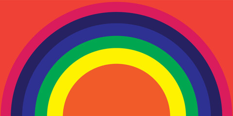 Colorful semicircle rainbow pattern background