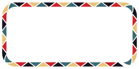 African triangles pattern frame border rectangular