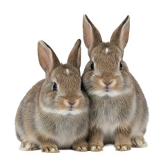 Obraz premium Cute rabbits playing together indoor setting animal photography isolated on transparent background