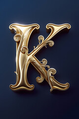 golden font letter K