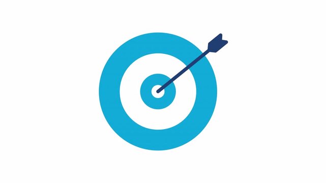 Business Mission Icon, Vibrant Colored, Seamless Loop Animation, 4K Transparent Background