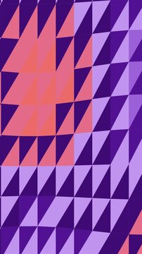 Geometric Pattern with Purple Pink Orange Triangles and Diagonal Lines