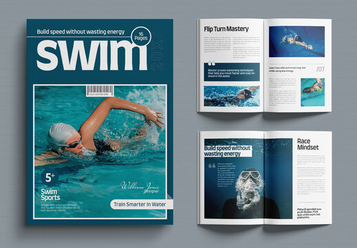 Swim Sport Magazine Template