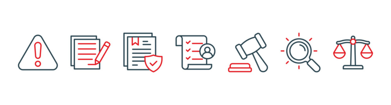 Compliance banner web icon vector illustration concept with icons of rules, standards, policies, requirements, regulations, transparency, and law