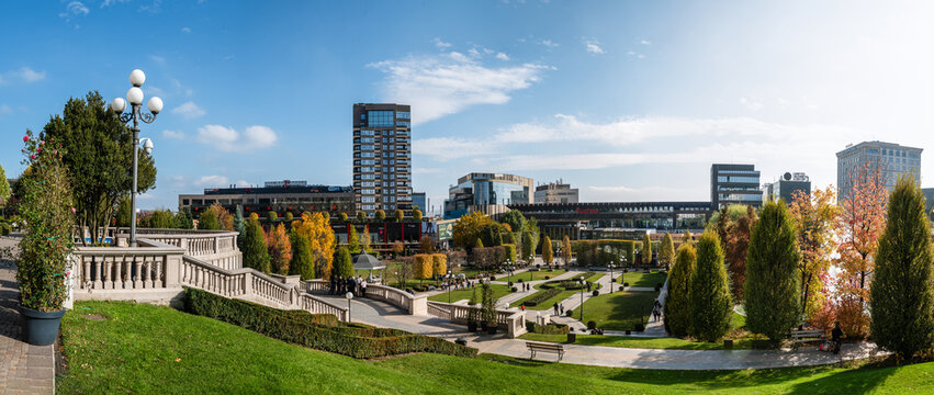 Modern Urban Landscape of Palas Iasi Public Garden in Romania